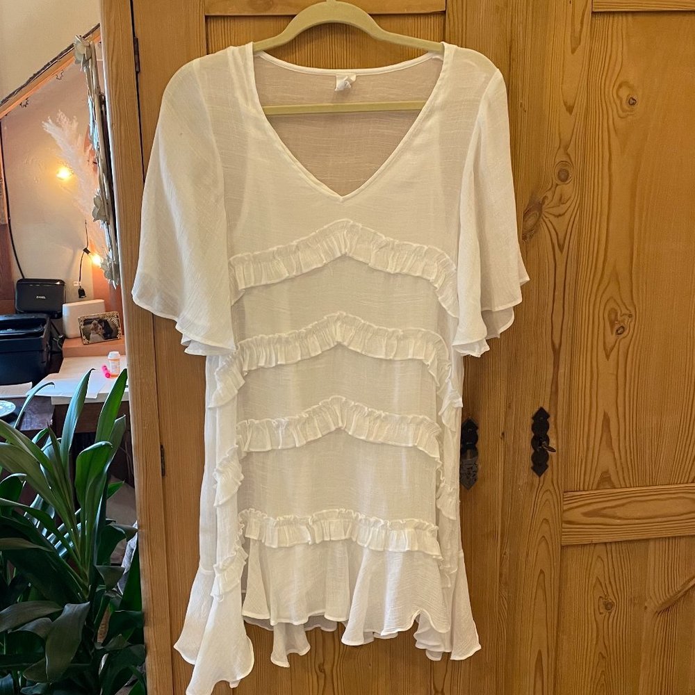 White bathing suit coverup